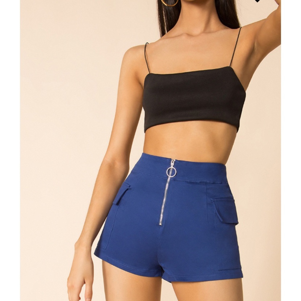 Zipper blue shorts